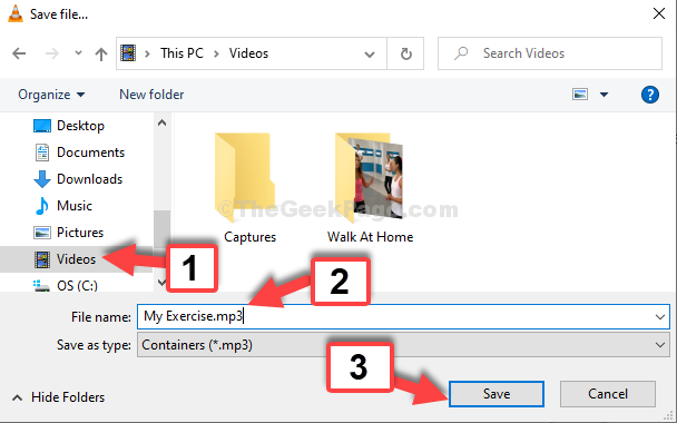 File Explorer Видео Име на файла .mp3 Запазване