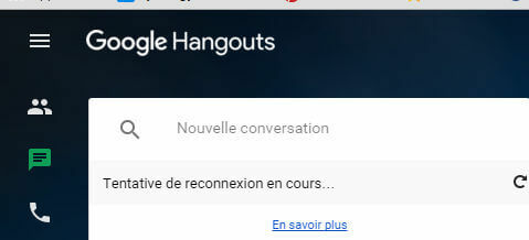 „Google Hangouts_Tentative de reconnexion erreur“