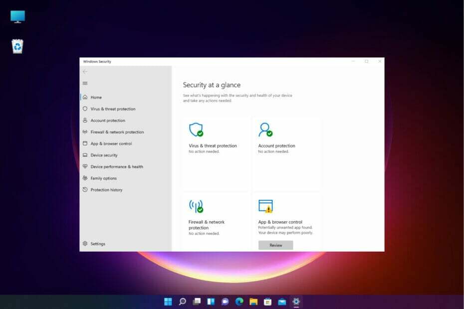 Приложение безопасности Windows не работает в Windows 11