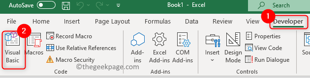 Exceli arendaja Visual Basic min