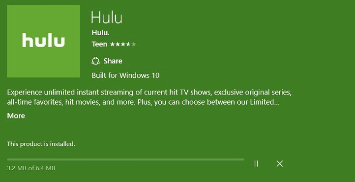 hulu-sovellus Windows 10: lle