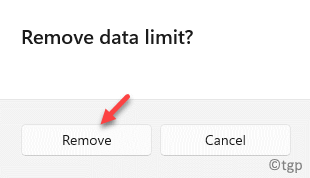 Pašalinti duomenų limitą Pašalinti