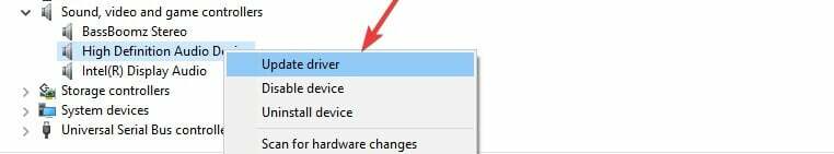 Atualizar driver de som - o navegador não suporta a alteração do volume