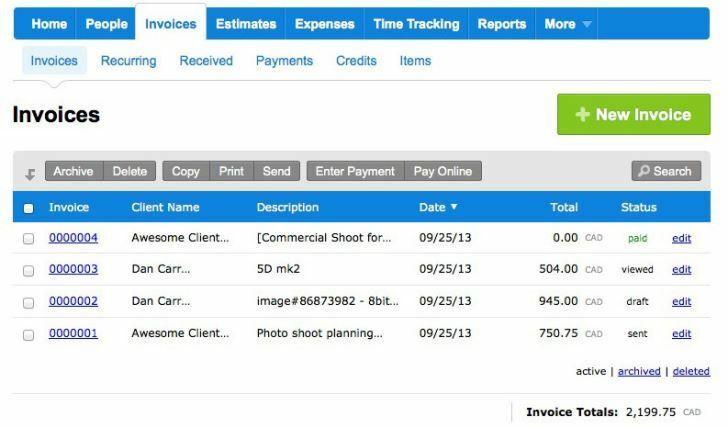 โปรแกรมบัญชี Freshbooks