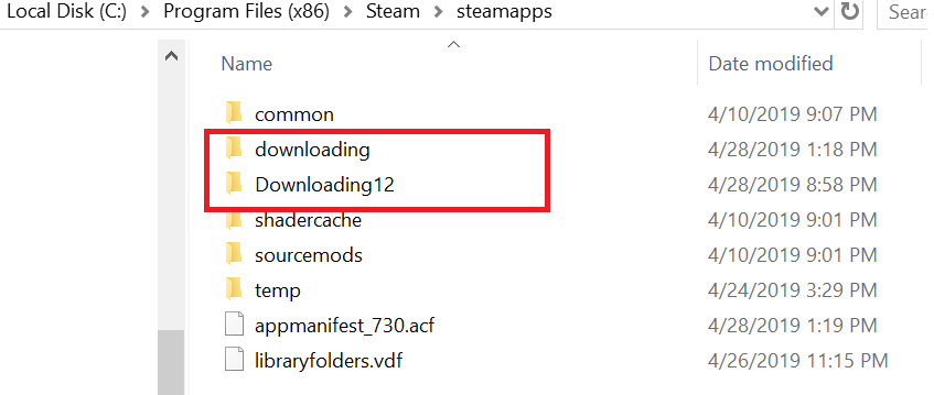 SteamApps fodler preimenuj Downloading12- Downloadibg