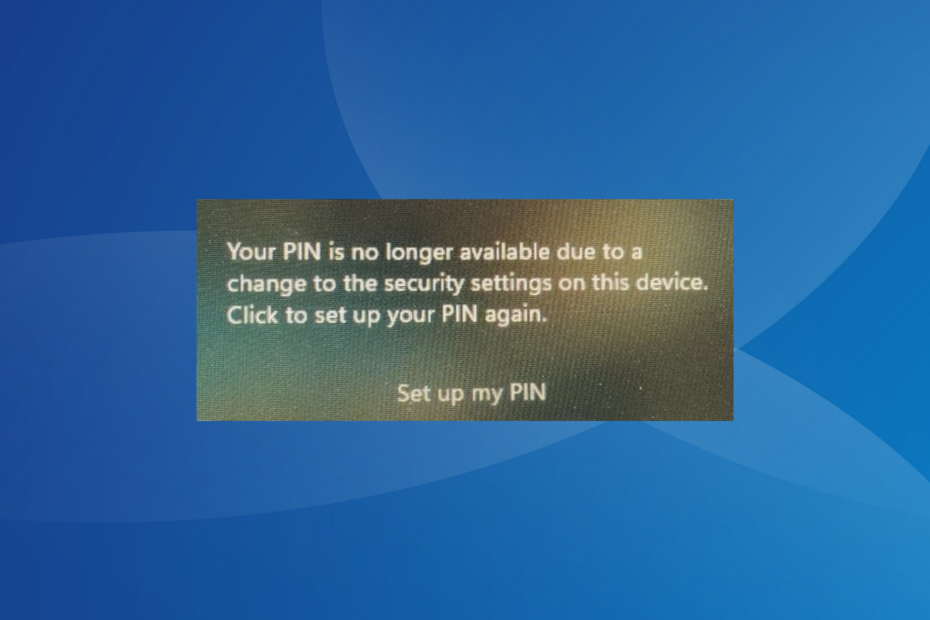 „Windows 11“ klaida „Pataisyti PIN kodą nebepasiekiama“.