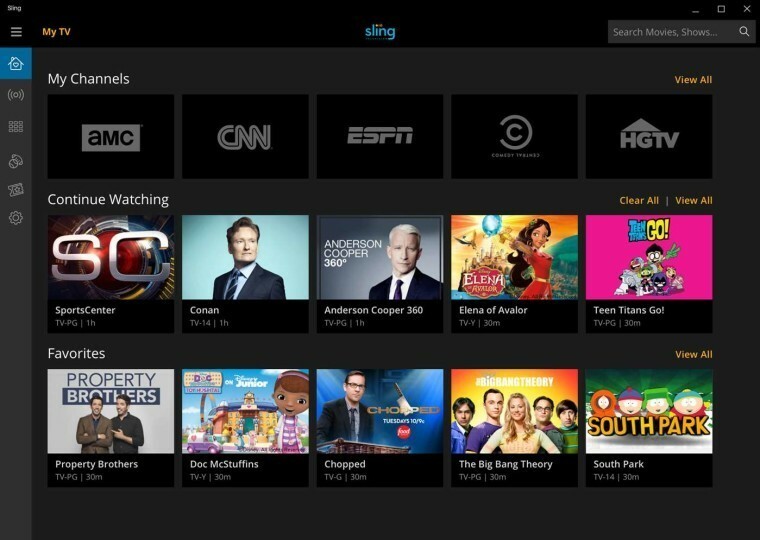 Paleista nauja „Sling TV“ programa, skirta „Windows 10“