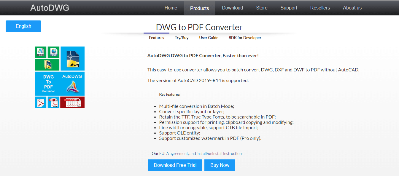 AutoDWG En iyi AutoCAD dosyasından PDF'ye dönüştürme yazılımı