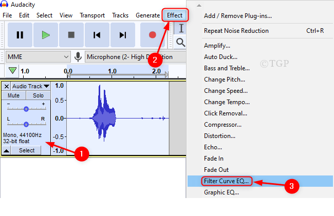 Filter Curve Eq From Effect Audacity Ελάχ