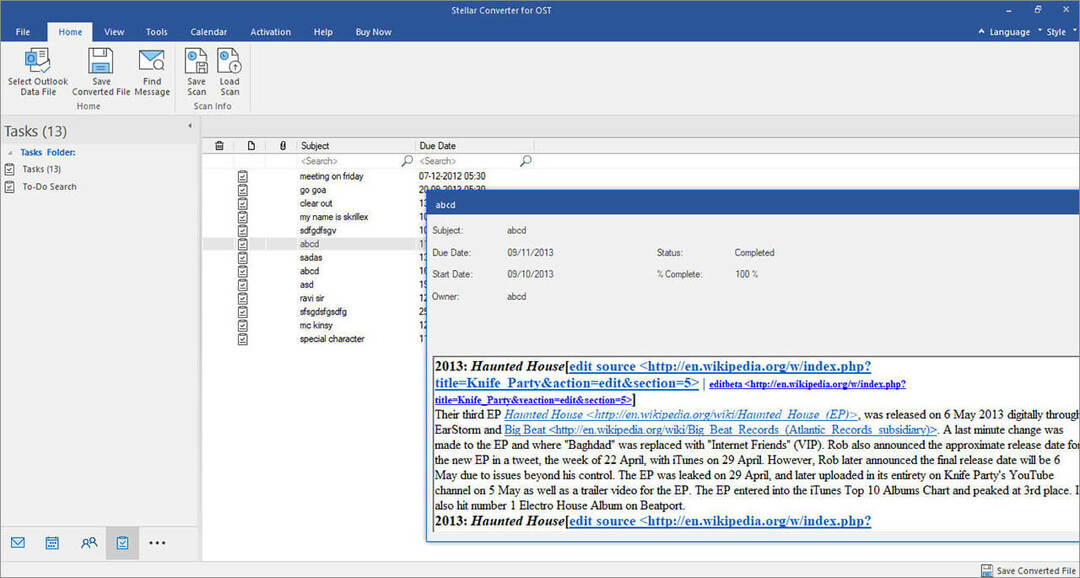 หน้าต่างแสดงตัวอย่างพร้อมโฟลเดอร์กล่องจดหมาย Outlook และรายการที่ถูกลบ TOOLKIT FOR EXCHANGE