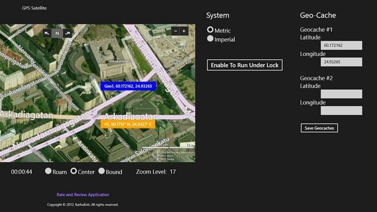 GPS-Satellit Windows 8 GPS-App