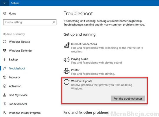 Solução de problemas do Windows Update