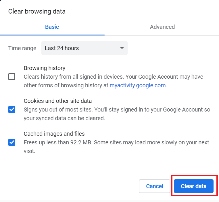 Chrome notīra pārlūkošanas datus Jūsu pārlūkprogramma neatbalsta Roblox