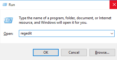 실행 Windows에서 regedit를 입력하면 추출을 완료 할 수 없습니다.