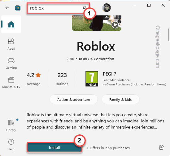 Instalación mínima de Roblox