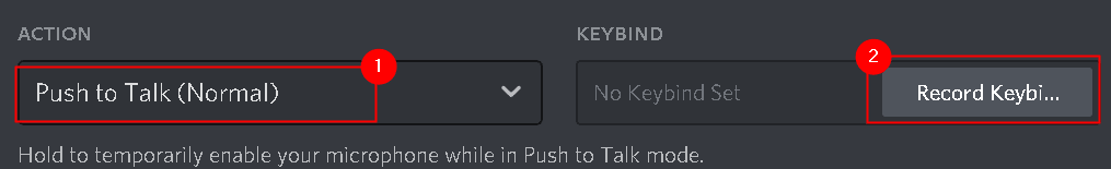 Įrašų įrašas Keybind Push to Talk Min