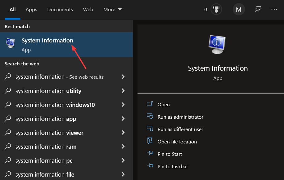 Системная информация для поиска требований Windows 11 по сравнению с Windows 10
