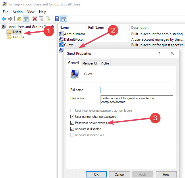 slaptažodis niekada nesibaigia, išjunkite slaptažodžio naudojimą mano kompiuteryje