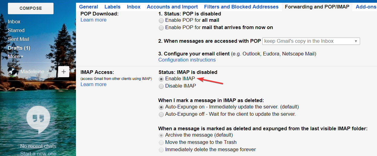 aktifkan gmail IMAP