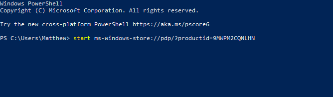 Pradžios komanda „Microsoft Store“ klaida 0x80073d12