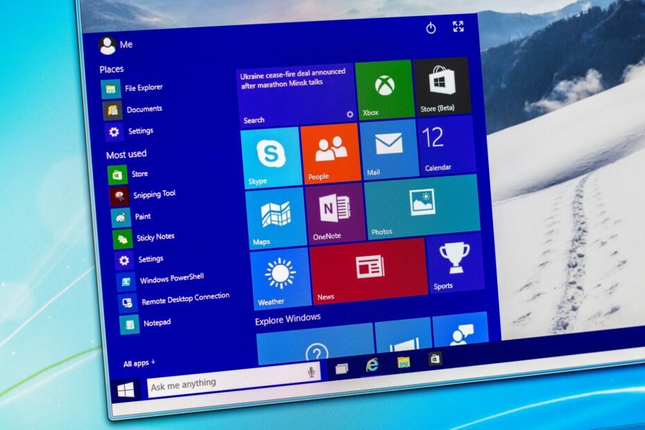 Käynnistä-valikko katoaa Windows 10: ssä