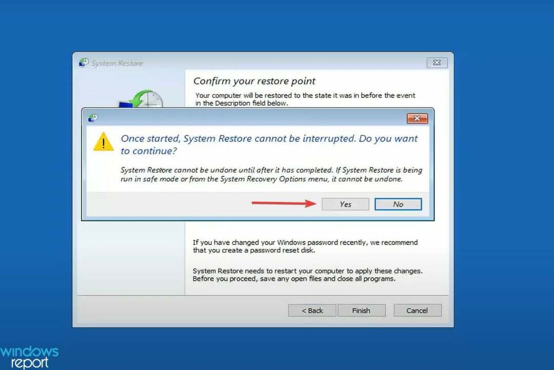 Ano, chcete-li vrátit obnovení systému Windows 11