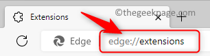 Edge Extensions -osoitepalkki Min