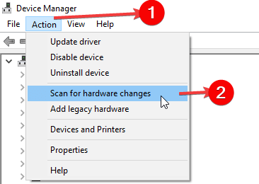 скенирање менаџера уређаја за промене на хардверу