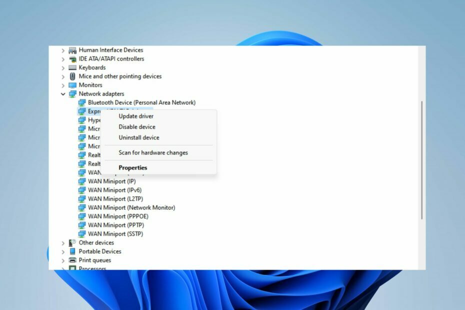 Windows 11 wyłącz kartę sieciową