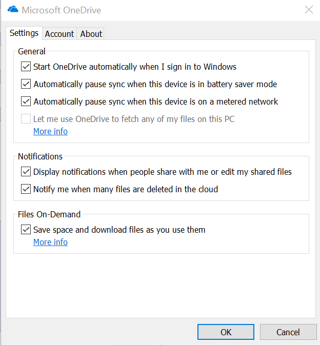 Файли на вимогу OneDrive Щось пішло не так, резервне копіювання та синхронізацію потрібно закрити