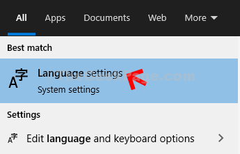 Začnite Iskanje jezikovnih nastavitev jezika