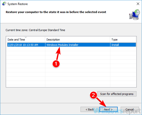 Услугата за грешка при актуализация на Windows не работи