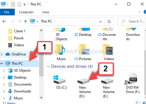 Win + E Datei-Explorer Diese PC-Verknüpfung D-Laufwerk