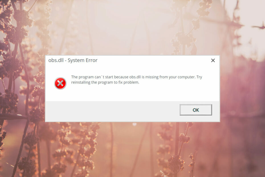 Sådan repareres Windows, hvis obs.dll mangler