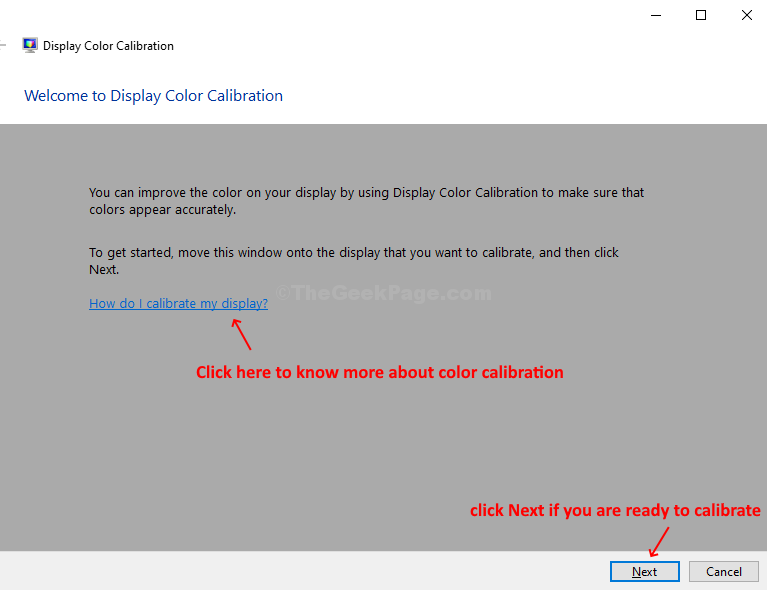 Kalibrering af skærmfarve Hvordan kalibrerer jeg skærm, eller klik på Næste