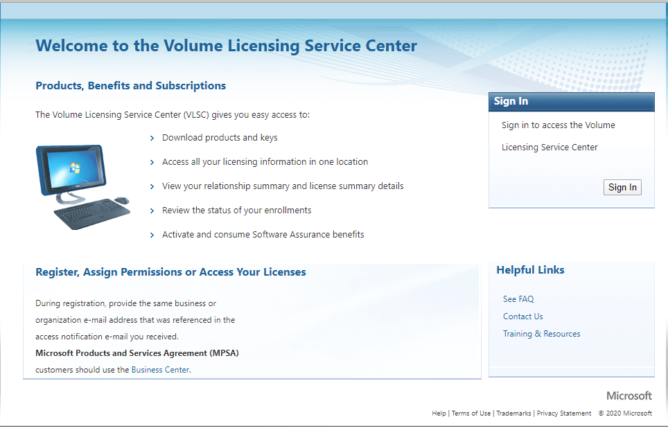 Service-Center für Volumenlizenzen