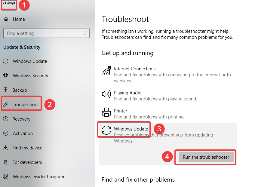 felsöka Windows-uppdatering