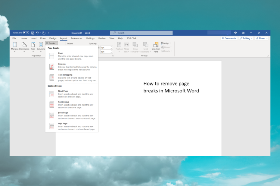 Как убрать разрывы страниц в Microsoft Word