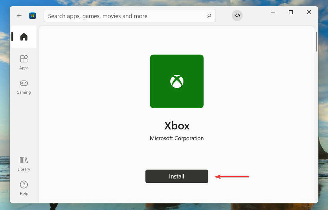 Įdiekite „Xbox“ programą