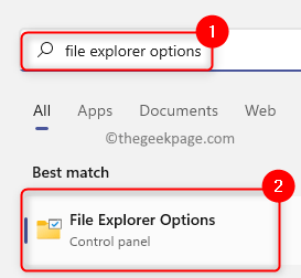 Windows File Explorer-ის პარამეტრები მინ