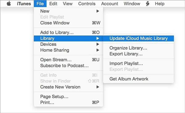 تحديث مكتبة الموسيقى على iCloud مكتبة الموسيقى غير متوفر في نظام التشغيل Mac