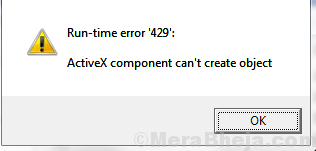 Грешка при изпълнение 429 под Windows 10