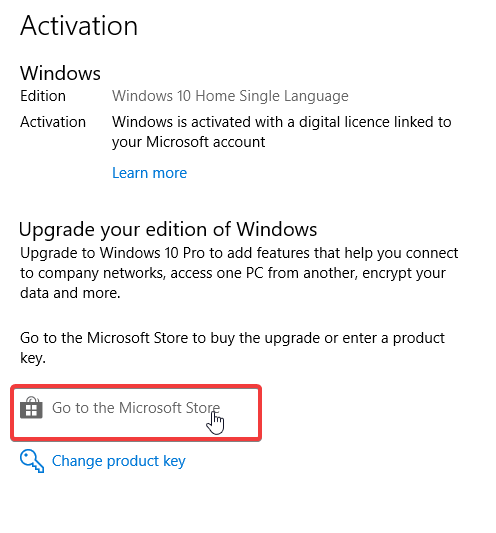 Siirry Microsoft Storeen Windows-tietokoneillani ei ole bittilukitinta