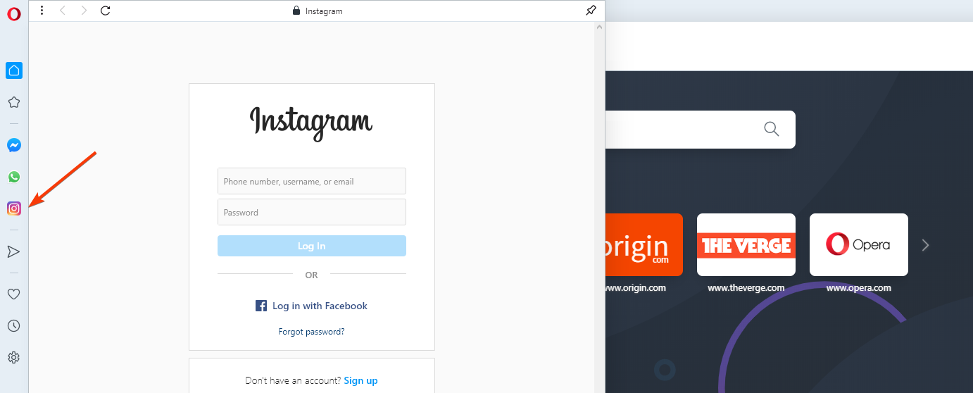 acces instagram v prohlížeči