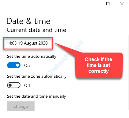 Ora și limba Data și ora Verificați dacă ora este setată corect