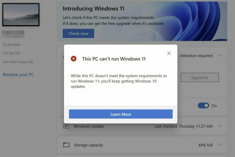 Windows 11 sistem gereksinimleri hatası