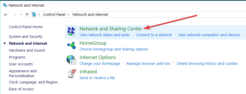 painel de controle do centro de rede e compartilhamento como resolver problemas com o navegador épico no windows 10