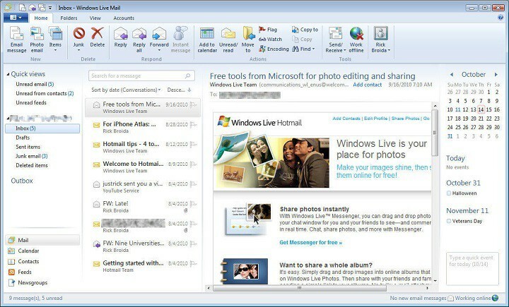 Windows Live Mail ei sünkroonita enam teenusega Outlook.com