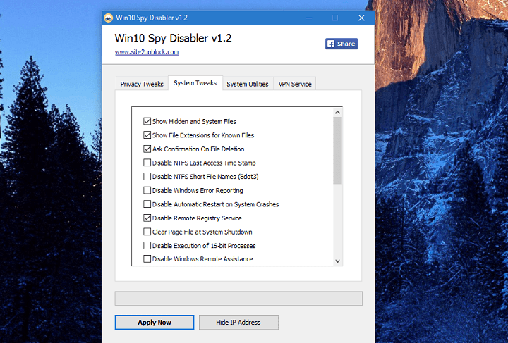 Ladda ner Win10 Spy Disabler för att blockera spioneringstjänster för Windows 10