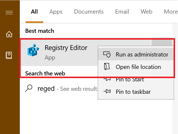 Esegui Regedit přichází správce Chyba registrace systému Windows 10 trvá novou verzi nového obsahu